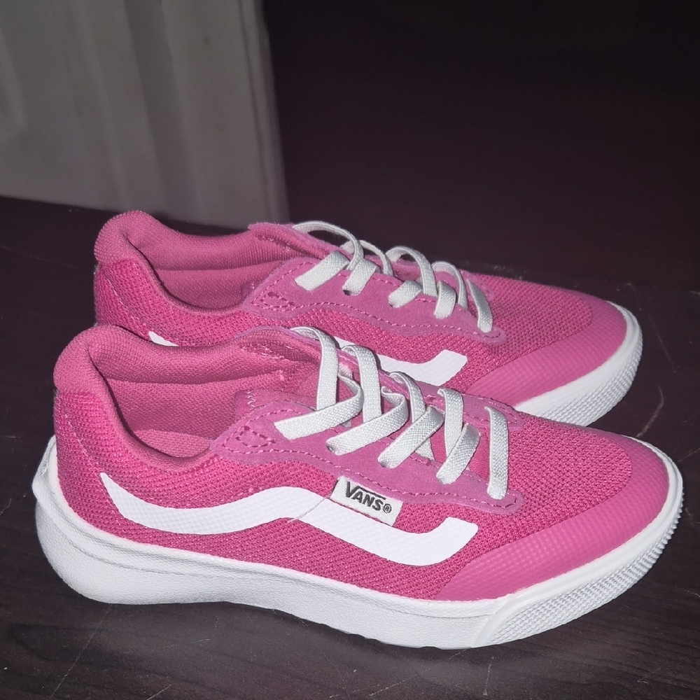 Vans Kids Sneakers in Bright Pink and White